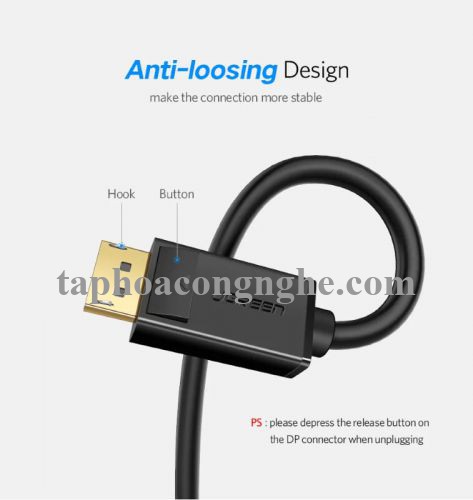 Ugreen 10212 3M Màu Đen Cáp 2 Đầu Displayport chuẩn V1.2 thuần đồng DP102 30010212